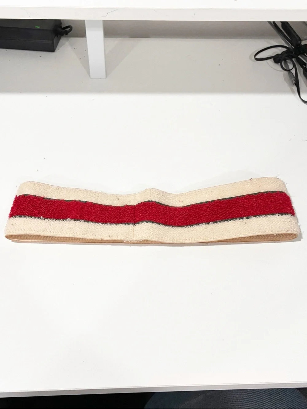 Gucci Web Logo Headband Terry Cloth Stretch Red Stripe